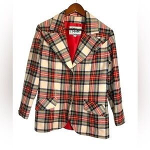 St.Moritz Almor of Canada Vintage Plaid Blazer, Wool, Fully Lined